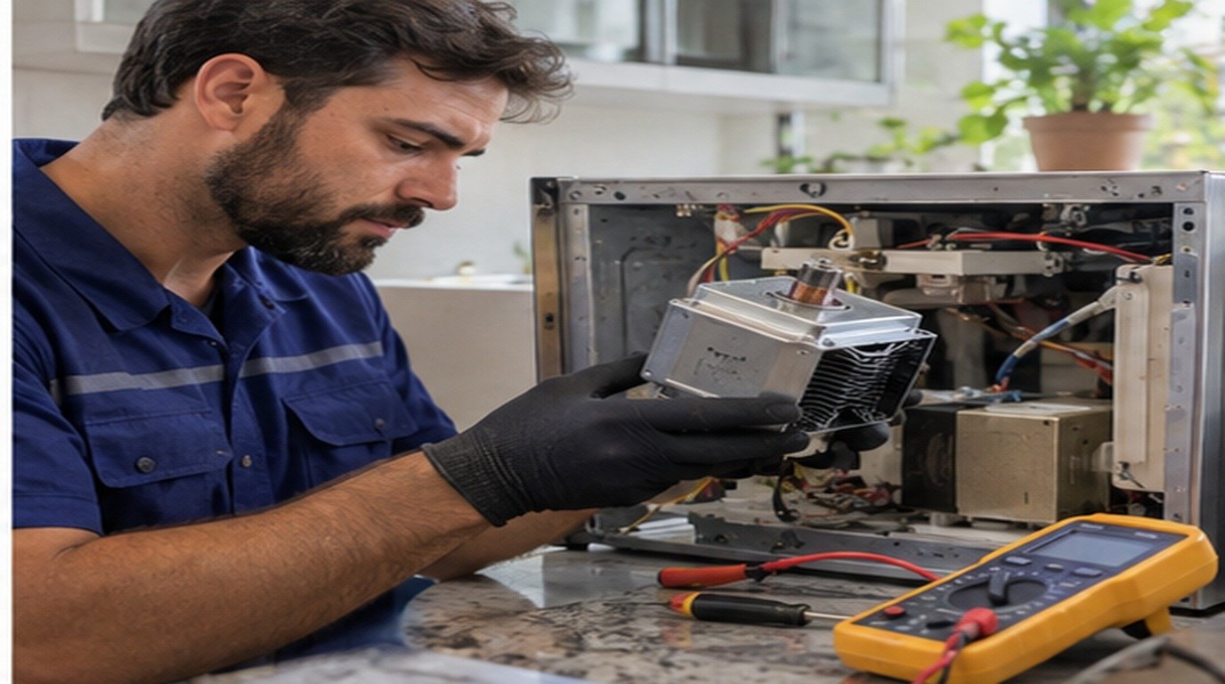 Conserto de micro-ondas em Suzano‑SP: troca do magnetron
